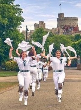 Windsor Morris dancing, with Windsor Castle in the background